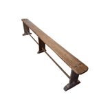 Antique French Wooden Bistro Bench, from around 1850