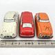 3 old small tin circuit cars with lead wheels • Vintage • 1960s