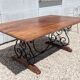 Belle Table A Manger En Fer Forgé Et Teck 180 cm 8 Convives