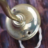 Brass and streaked glass sconce