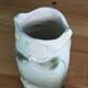 Gustav de Bruyn Fives Art Nouveau Floral Vase Green Pink Barbotine 20cm Numbered