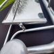 Vintage aluminum swivel mirror wall coat rack