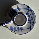 Dutch white and blue candlestick with windmill pattern H5 D10