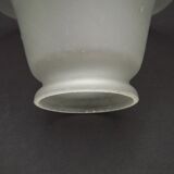 Set of 2 French Mid-Century Frilled White Glass Chandelier Shades