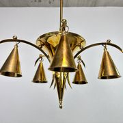 Brass chandelier from the Vienna Secession by Dagobert Peche