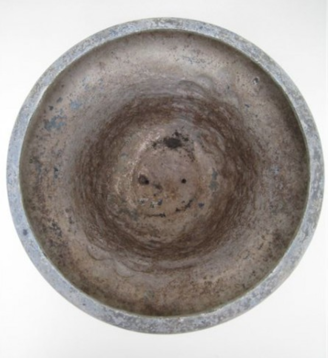 Cast iron art deco glazed grey vase