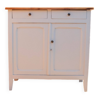 Buffet parisien en bois peint en blanc