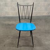 Kitchen chair Colette Gueden, blue vinyl