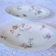 Lot 2 raviers anciens en porcelaine Limoges decor petites roses sur fond blanc
