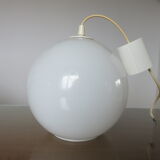 Suspension ball in white opaline 70s