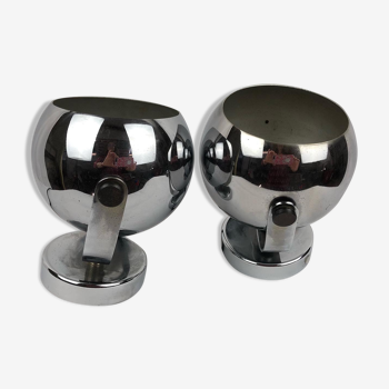 Pair of Frandsen chrome eye ball sconces