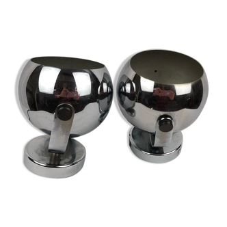 Pair of Frandsen chrome eye ball sconces