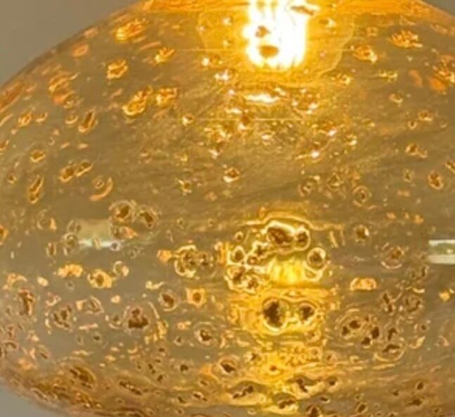 Vintage glass blown pendant. Year 1970.