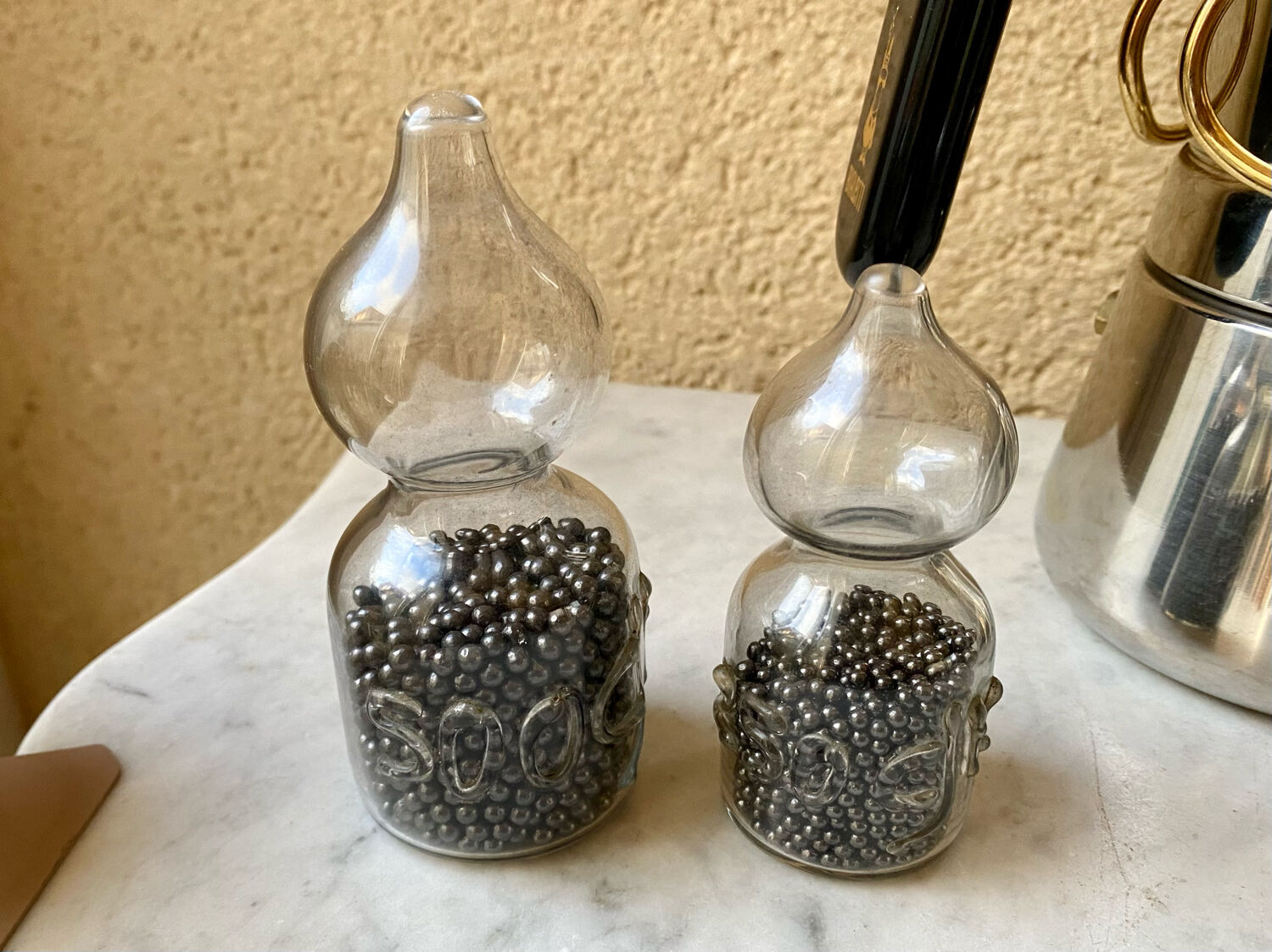 Weight blown glass & lead craftsmanship French vintage 60s