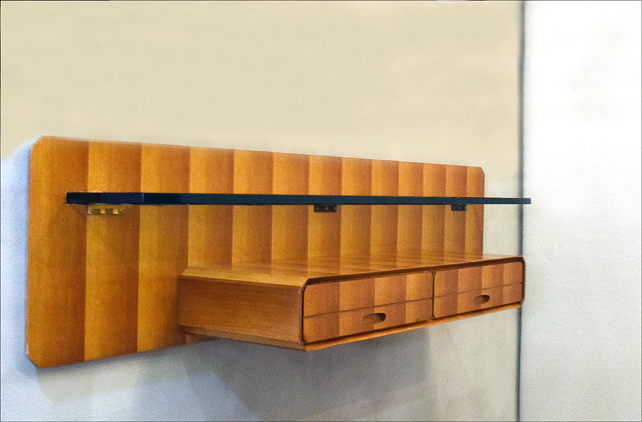 Suspended console in wood by La Permanente Mobili Cantù, 1950s