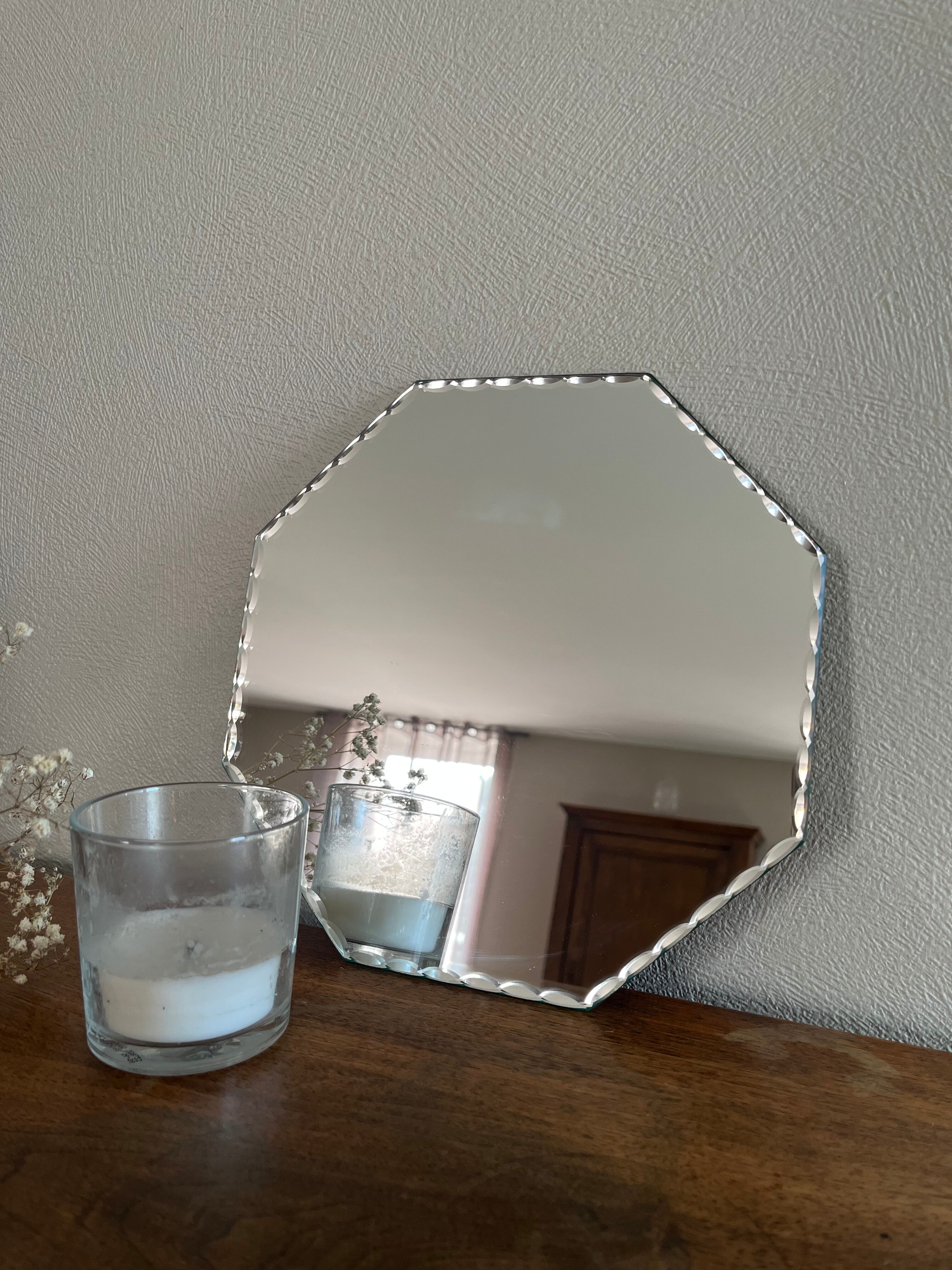 Miroir biseauté octogonal 24 x 24 cm