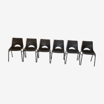 Lot de 6 chaises coque plastique marque Sitting