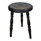 Tabouret tripode en bois noir