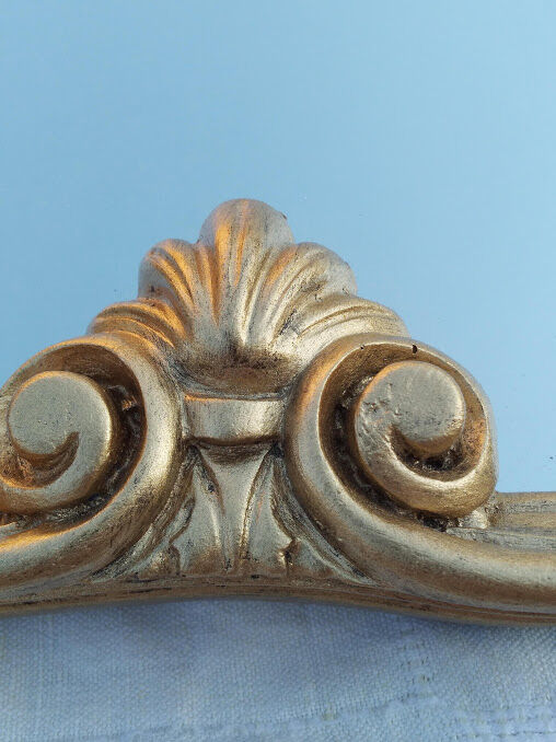 Golden lyre-shaped mirror, 30x45cm