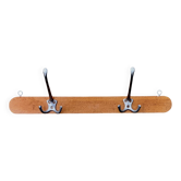 Vintage wooden wall coat rack - 2 hooks