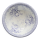 Old basin in white and purple earthenware - Floral decoration