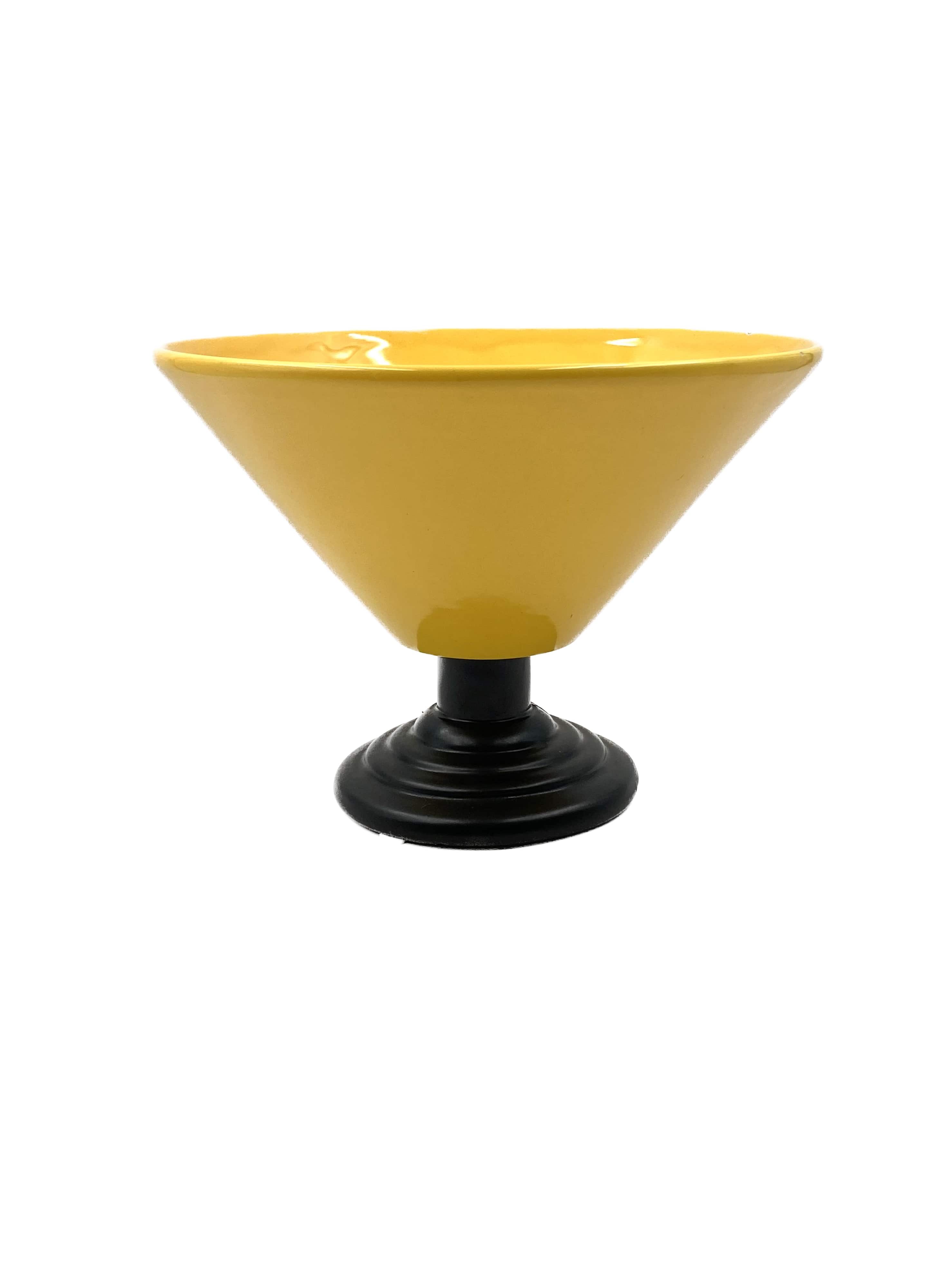 Yellow Conic Vase, postmodern, Italy 1980s