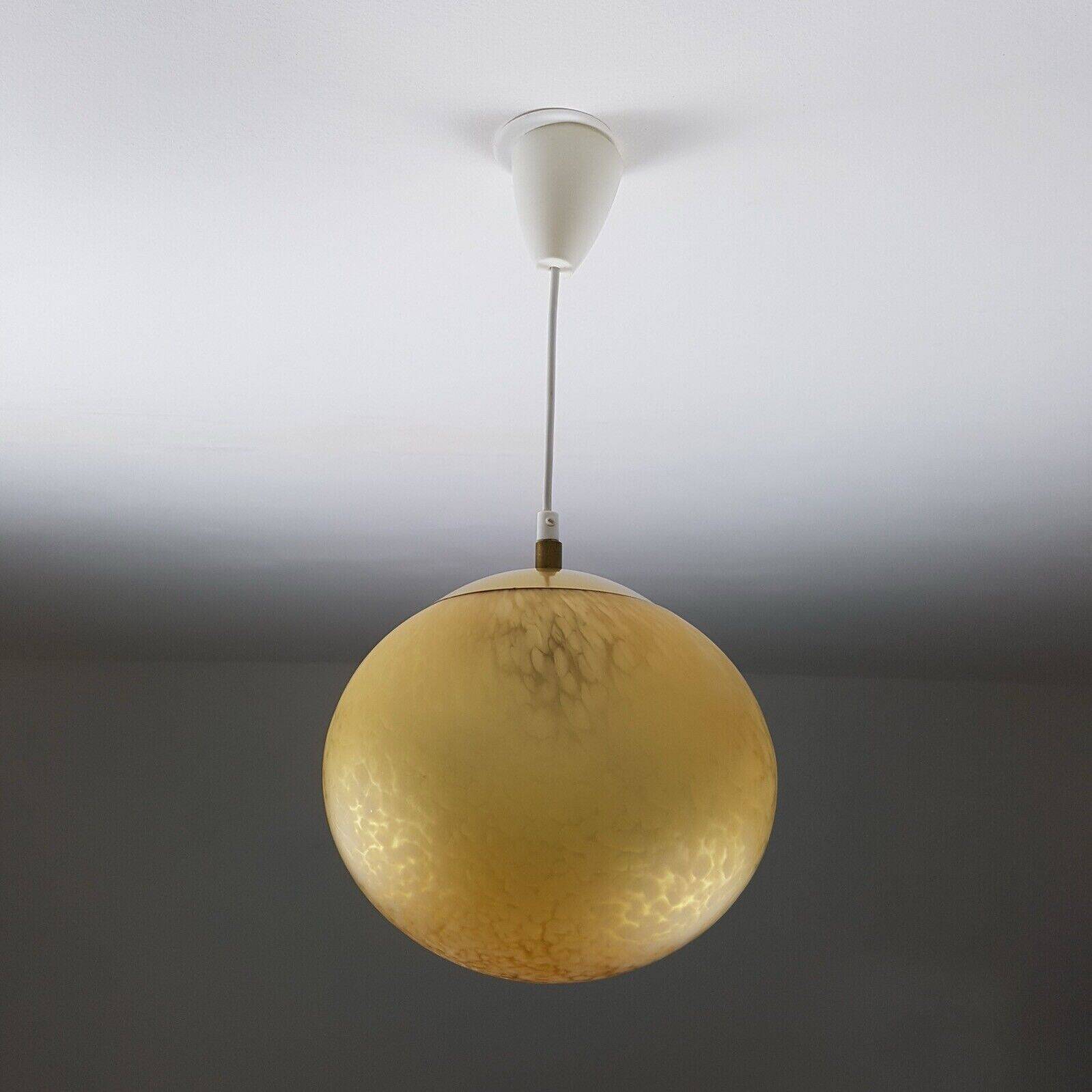 Amber speckled glass and gold aluminum globe