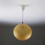 Globe en verre moucheté ambré et aluminium doré