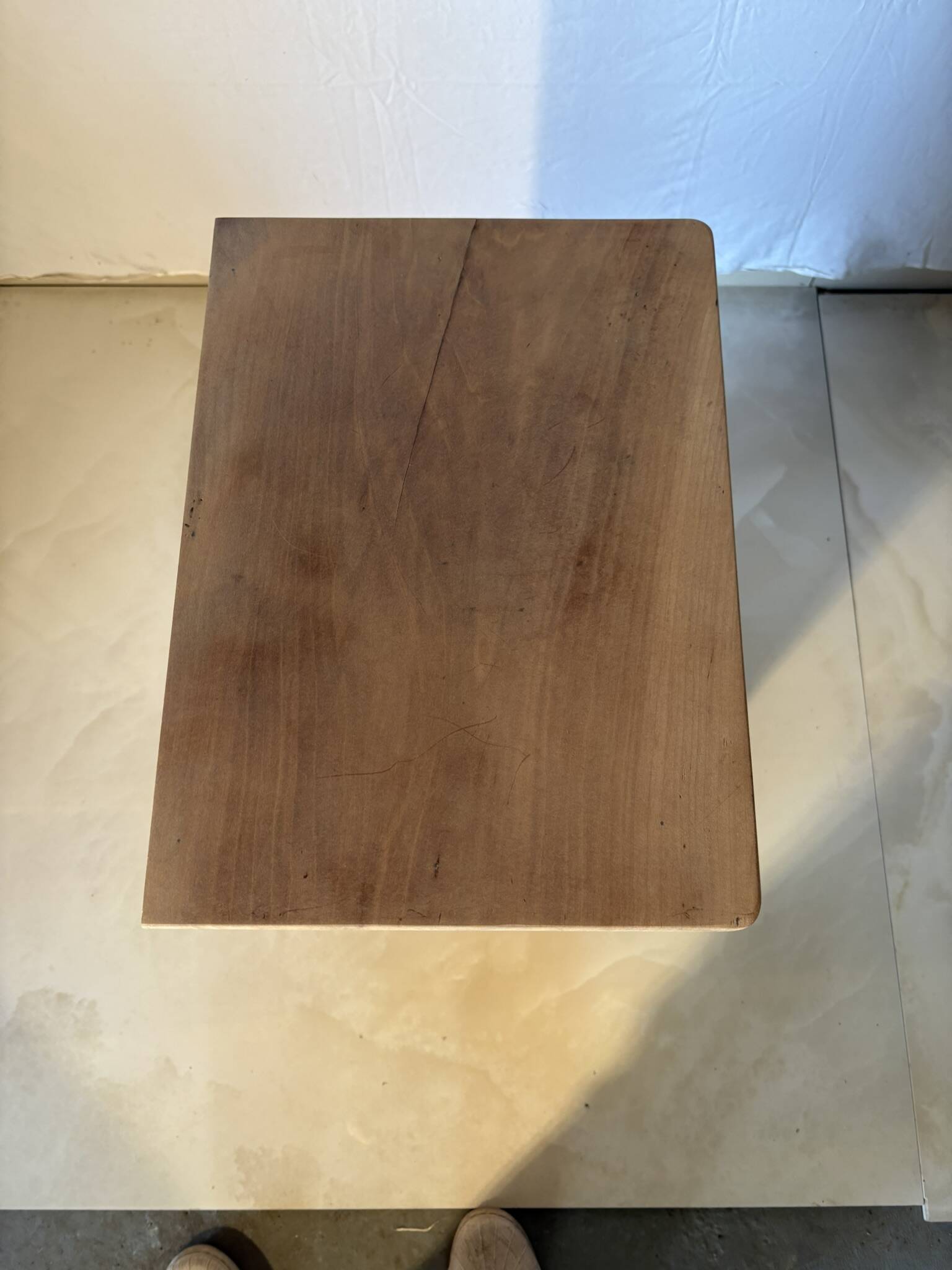 Bedside table or small storage unit in natural wood – country style