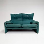 Maralunga sofa with footstool by Vico Magistretti for Cassina, 1970s