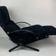 Fauteuil lounge italien vintage bleu marine foncé par Osvaldo Borsani pour Tecno, 1950