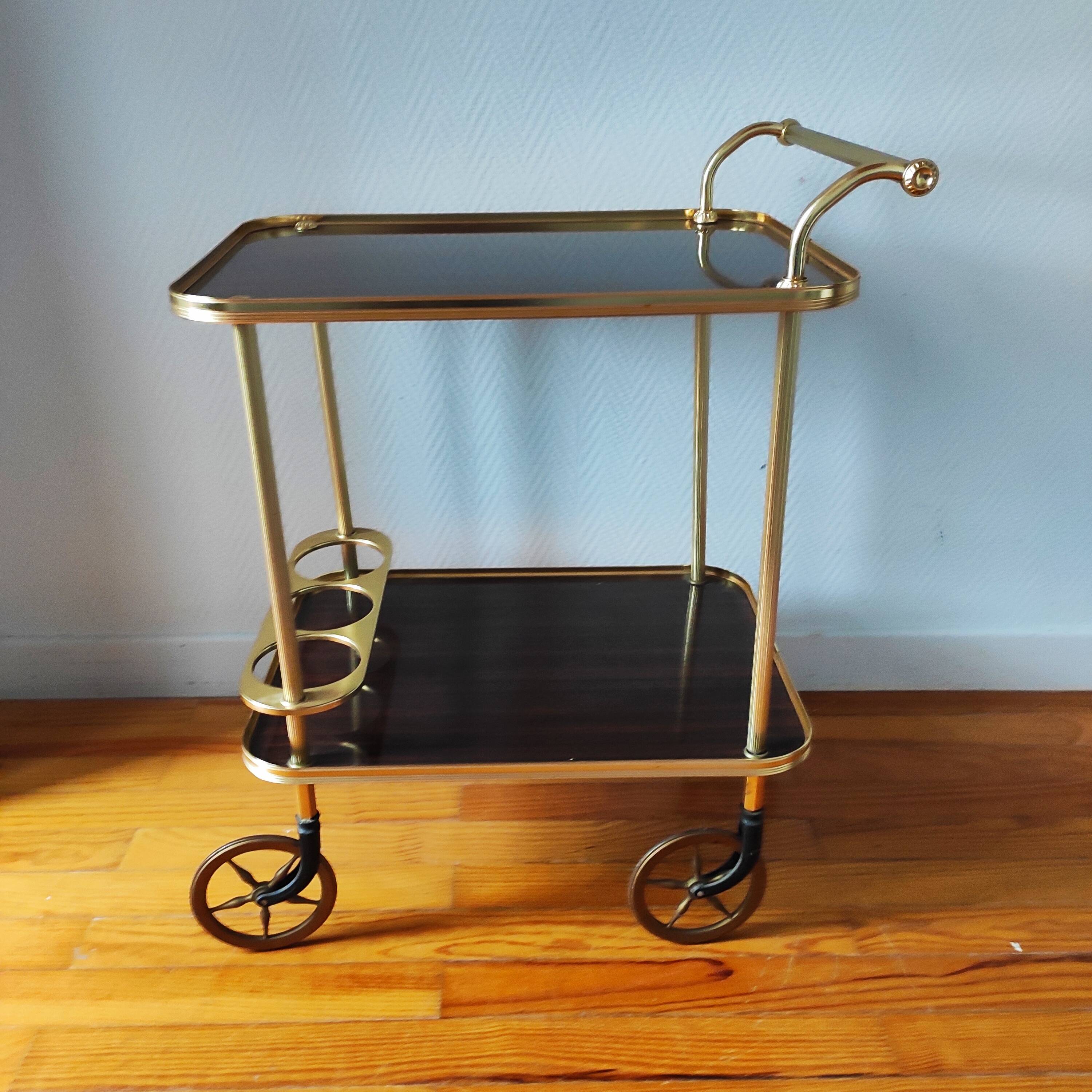 Vintage 1960s rolling bar cart