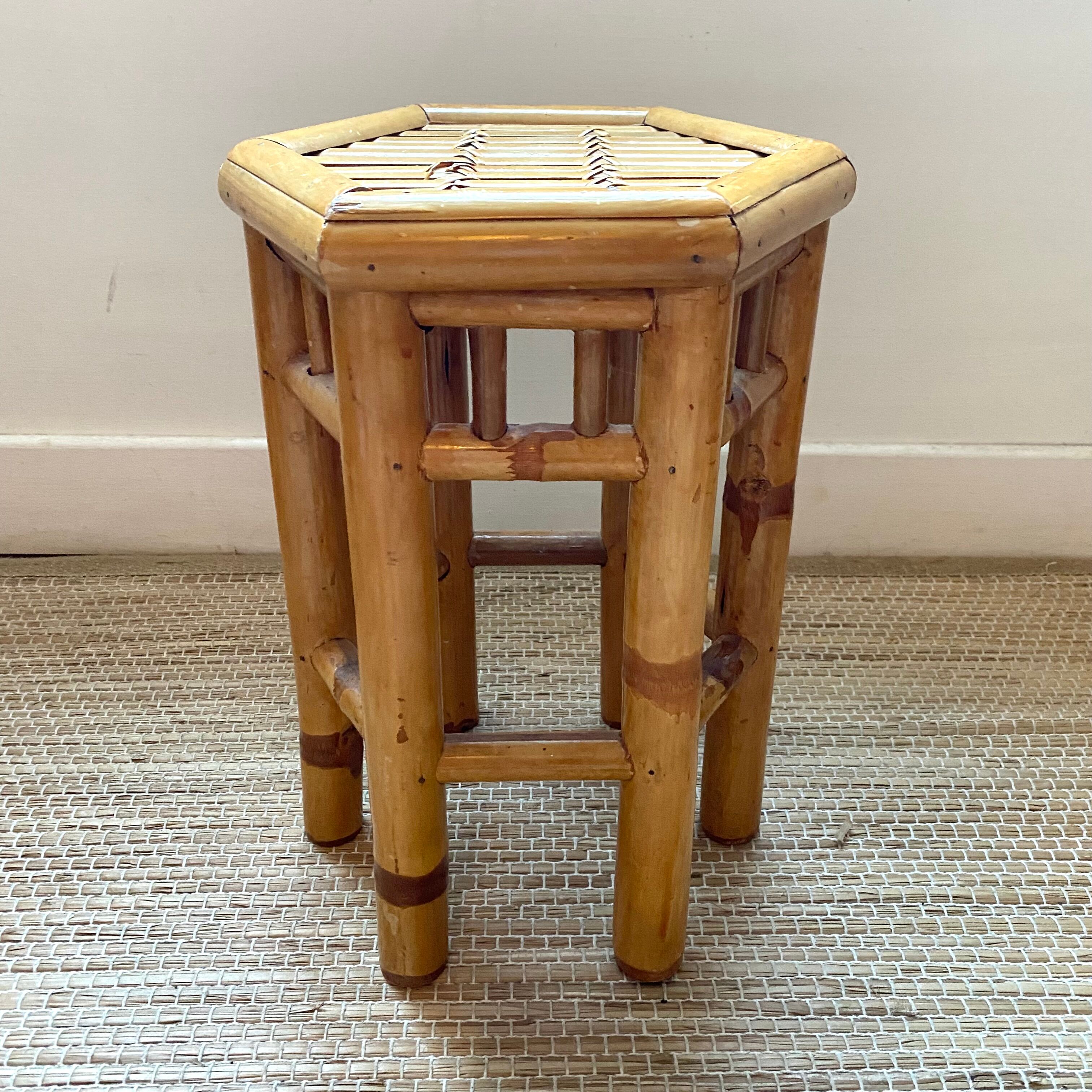 Porte plante en bambou vintage