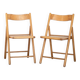 Pair of cane and beech chairs