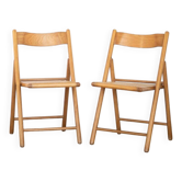 Paire de chaises en cannage et hêtre