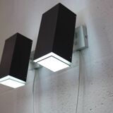 Pair of grey and white wall sconces by Preben Dahl for H. F. Belysning, 1960s