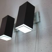 Pair of grey and white wall sconces by Preben Dahl for H. F. Belysning, 1960s