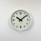 White industrial austrian factory wall clock from Schauer, 1960s