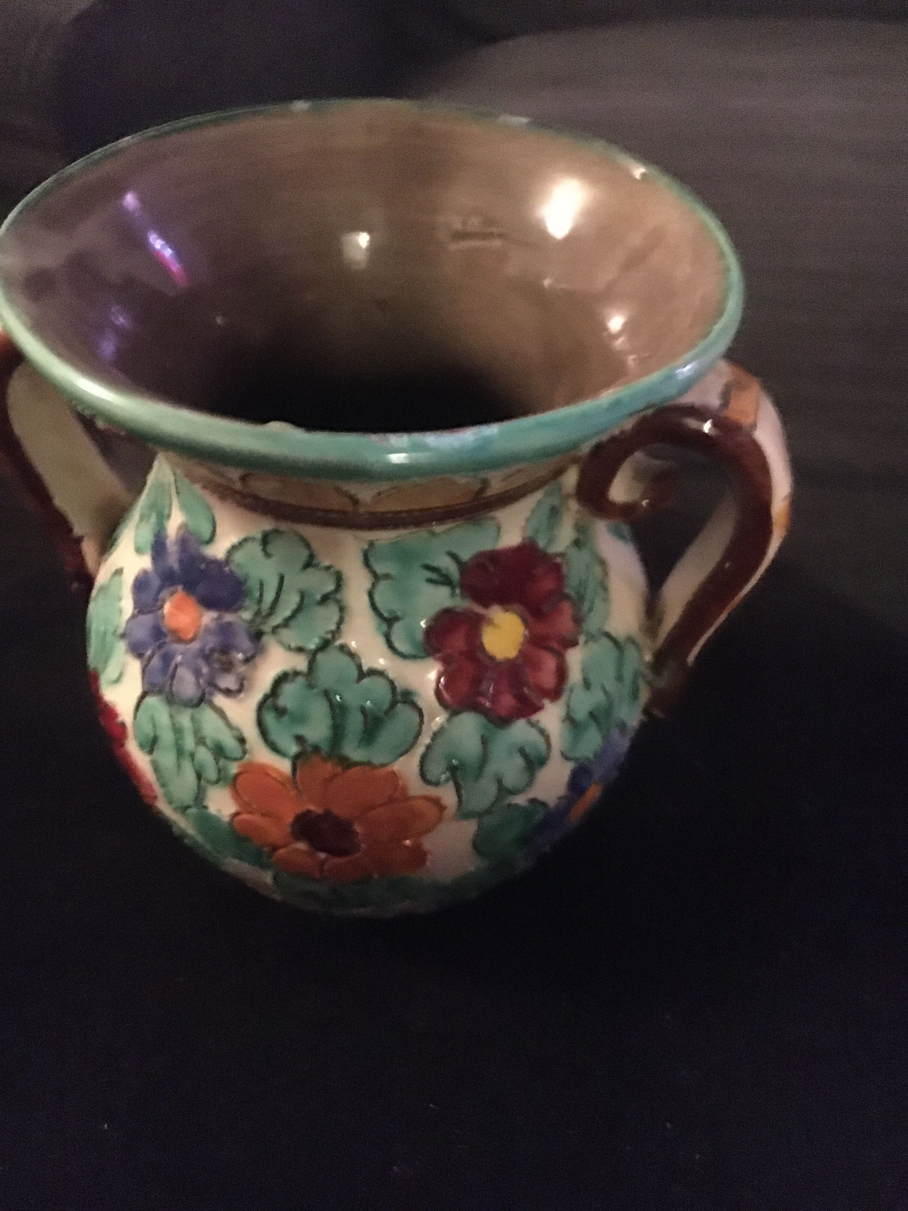 Cracked ceramic vase 1950 by Cerart Monaco