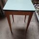 Formica table with tapered wooden legs + stool