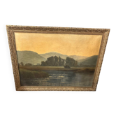 Huile sur toile, lac et forêt