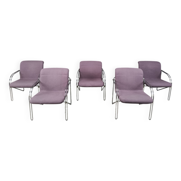 Fauteuils danois par Alfred Hofmann pour Gispen/Labofa - années 1970 - lot de 5