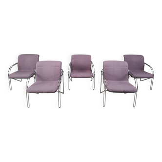 Danish arm chairs by Alfred Hofmann for Gispen/Labofa - 1970s - set of 5