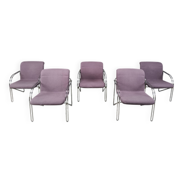 Fauteuils danois par Alfred Hofmann pour Gispen/Labofa - années 1970 - lot de 5