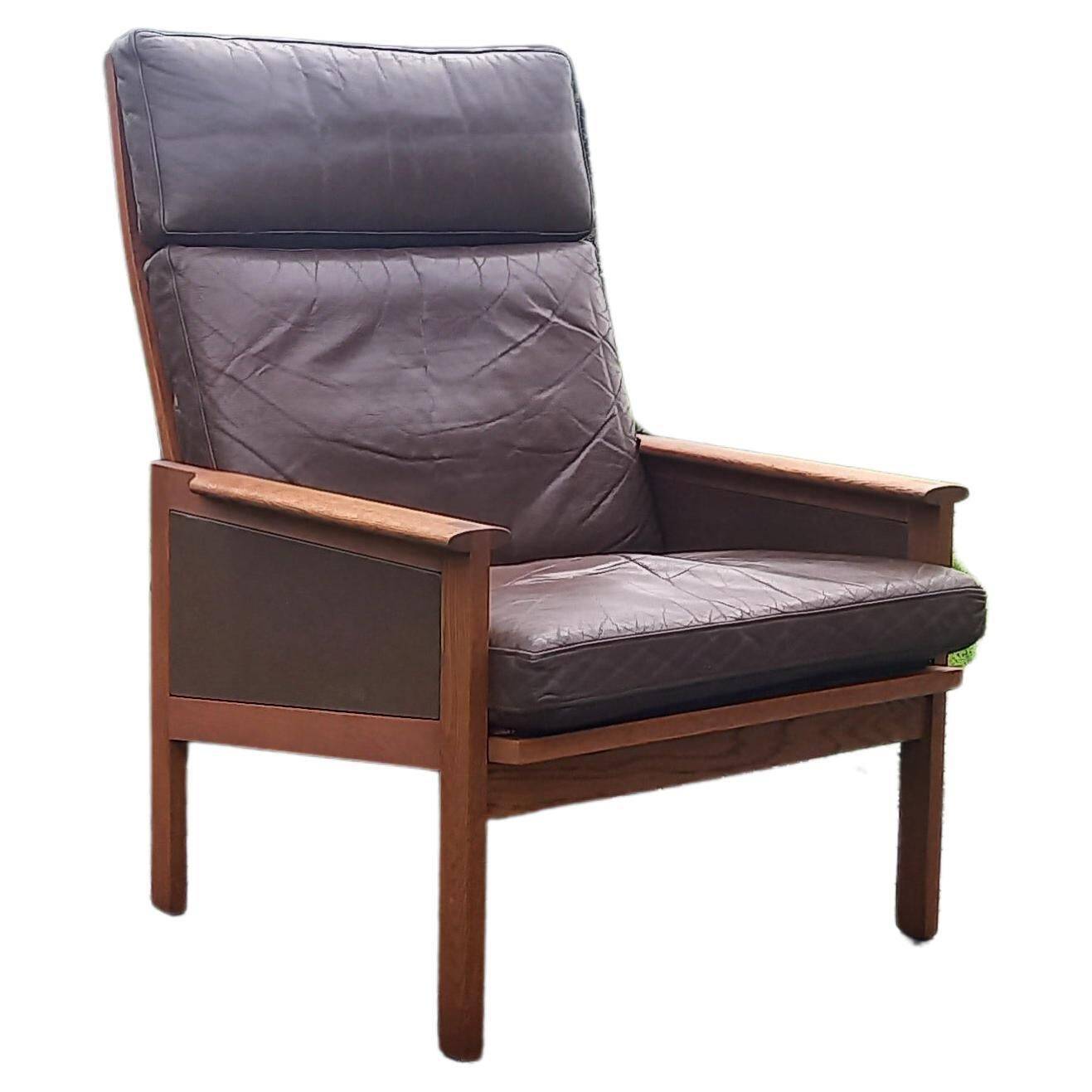 Leather Lounge Chair By Illum Wikkelsø For Eilersen, 1960s