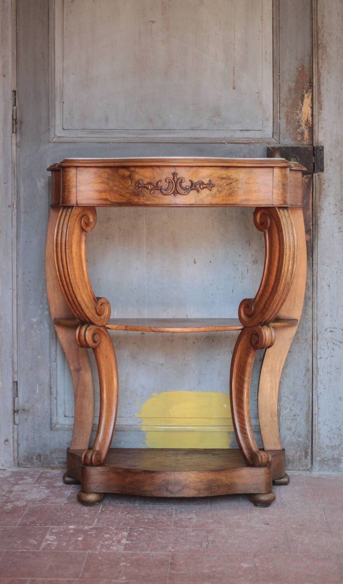 Console bois et marbre époque Louis Philippe, meuble bois, meuble d'entrée