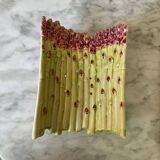 Plat et égouttoir à asperges en barbotine