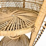 Vintage bohemian peacock wicker chair