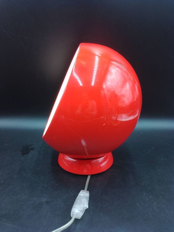 Rare lampe à poser d'ambiance bouboule aluminor en métal rouge vintage & design