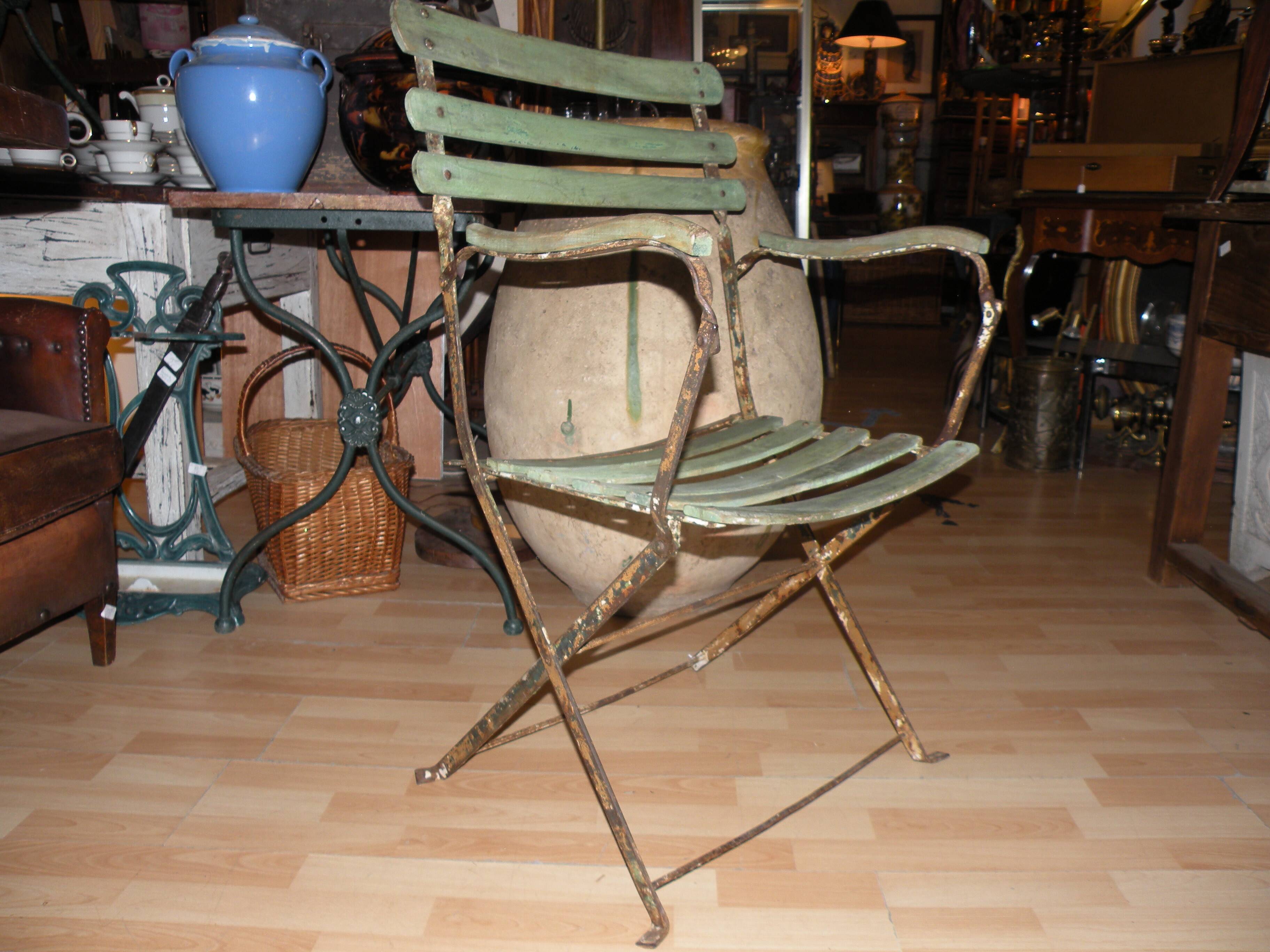 Folding garden armchair from the 1900s, entirely original